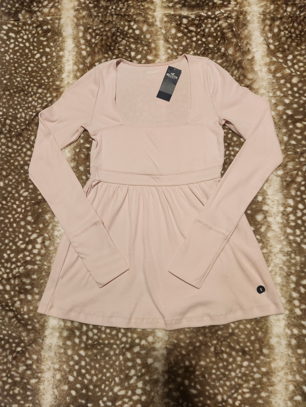Hollister baby pink square neck empire waist baby doll top